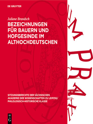 cover image of Bezeichnungen für Bauern und Hofgesinde im Althochdeutschen